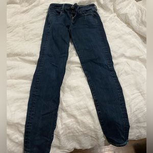 American eagle dark wash stretch skinny jeans mid rise